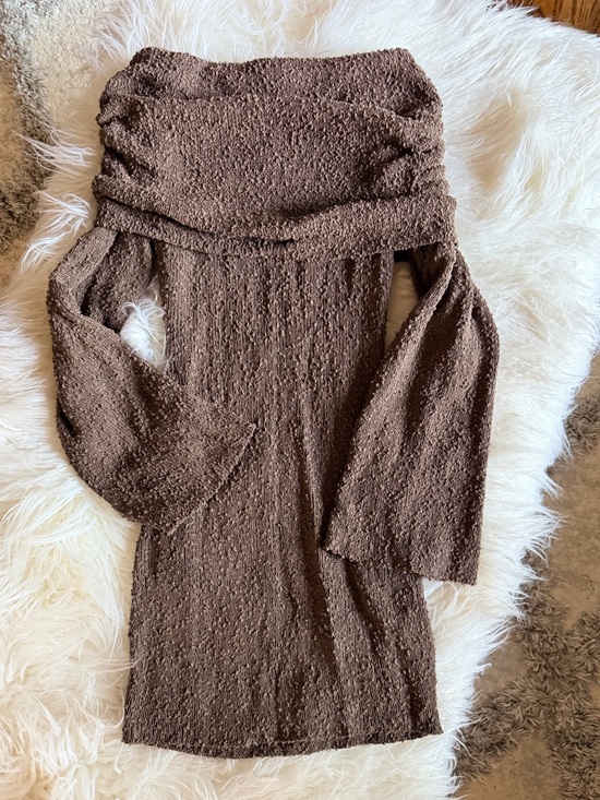 SHEIN Dresses & Skirts - SHEIN Brown Strapless Textured Knit Dress
